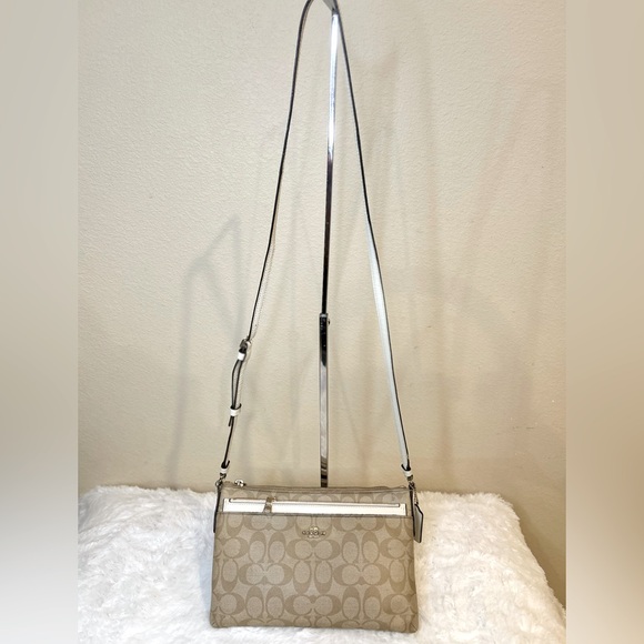 Handbags - Coach Leather Crossbody Bag in Signature Canvas